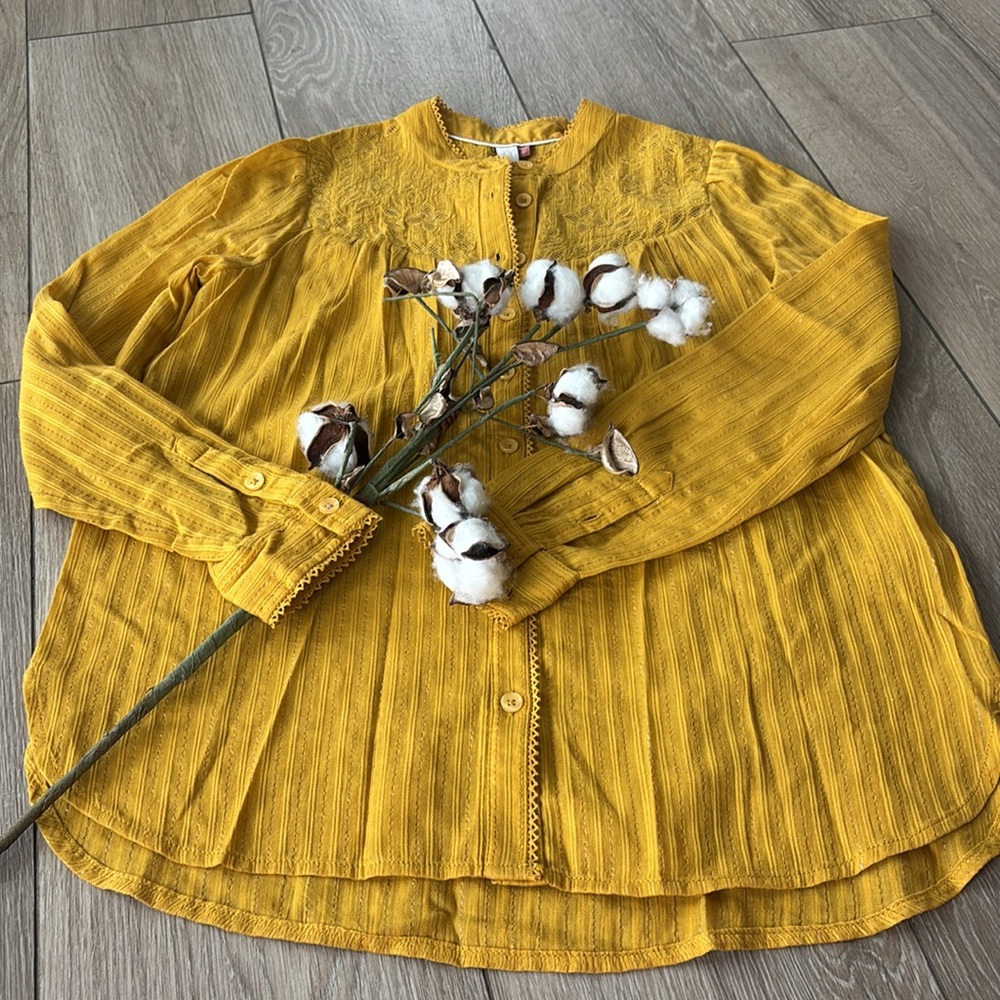 Anthropologie Yellow Blouse Top - Picture 5 of 6